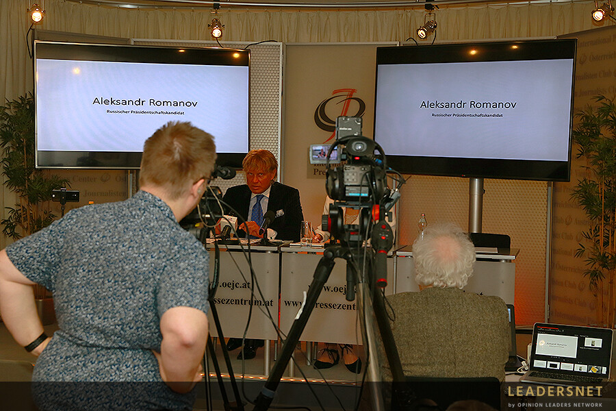Pressekonferenz mit Alexandr Romanov - Kandidat für die russischen Präsidentenwahl 2024