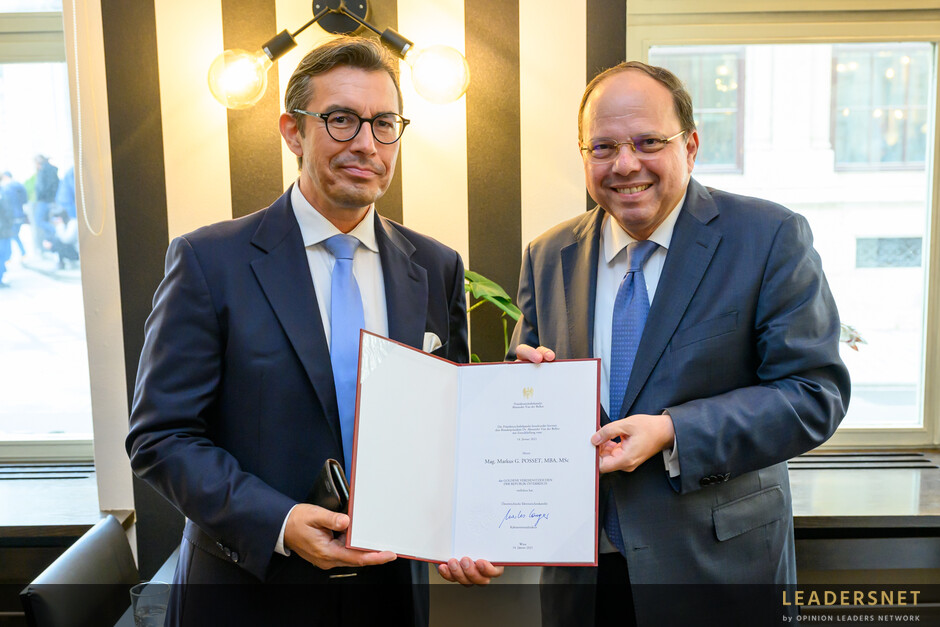 Verleihung des „Goldenen Verdienstzeichens der Republik Österreich“ an Markus Posset